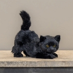 6.75" Pouncing Black Cat