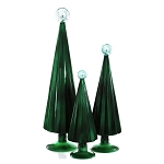 Juniper & Robin's Egg Pleated Glass Trees - Set of 3