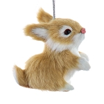 Furry Bunny Ornament - Buff