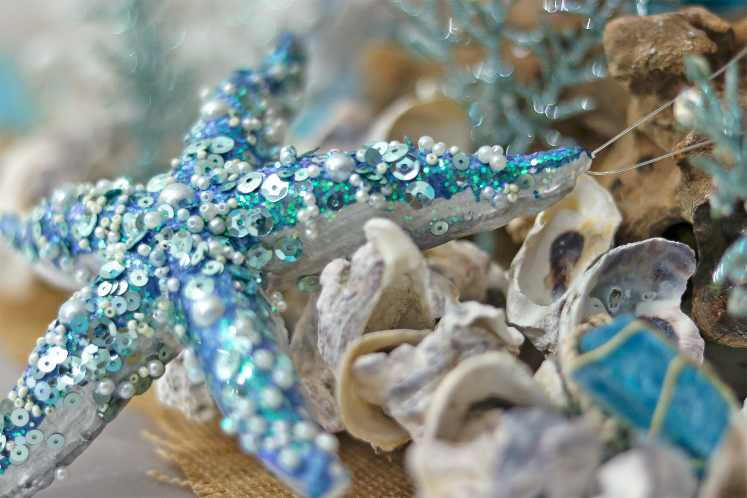 Ocean Bubbles Seahorse Centerpiece