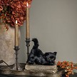 6.75" Faux Fur Pouncing Black Cat 