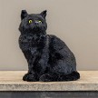 8" Faux Fur Sitting Black Cat 
