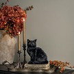 8" Faux Fur Sitting Black Cat 