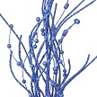 37" Blue Glitter Ball & Curly Twig Spray - Zoom 