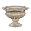5.25" Distressed Gray Wide Tin Compote Vase 