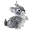 Furry Bunny Rabbit Ornament - Gray 