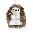 Furry Hedgehog Ornament - White 