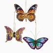 Jeweled & Glittered Butterfly Resin Ornament - 3 styles 
