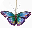 Jeweled & Glittered Butterfly Resin Ornament - Blue & Purple 