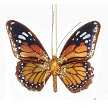 Jeweled & Glittered Butterfly Resin Ornament - Orange & Gold 