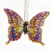 Jeweled & Glittered Butterfly Resin Ornament - Purple & Gold 